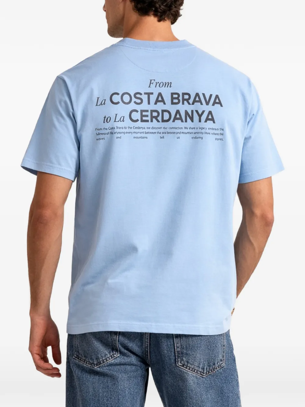 LES HÉRITIERS Roots T-shirt met tekst Blauw