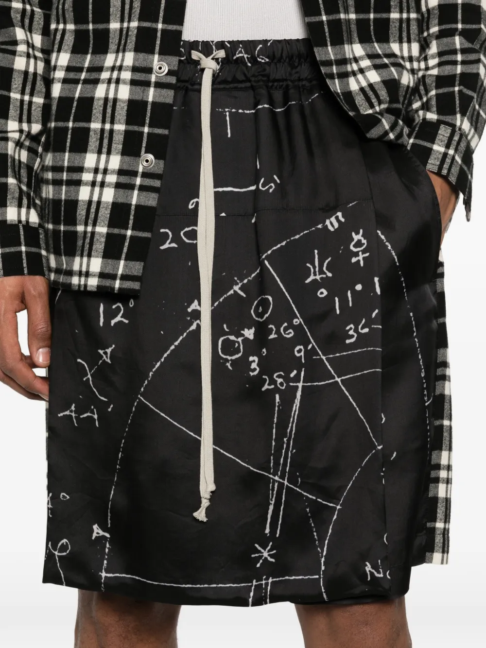 Rick Owens Kiltshorts shorts met elastische tailleband Zwart