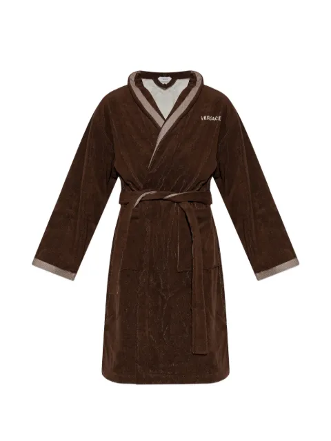 Versace Home embroidered-graphic cotton bathrobe