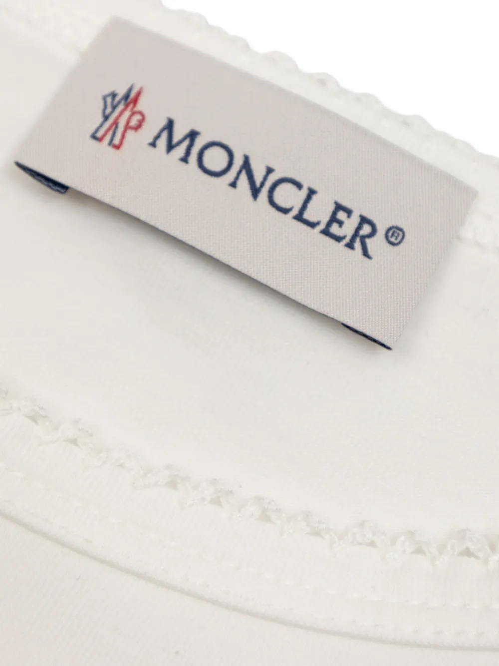 Moncler Enfant Katoenen jurk met geborduurde bloem Beige