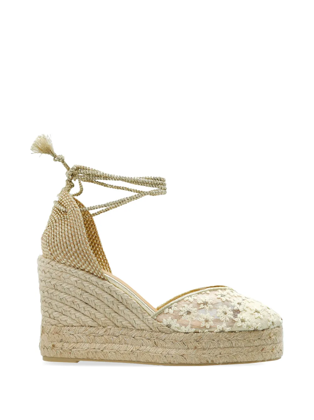 Castañer Clair floral lace espadrille - Oro