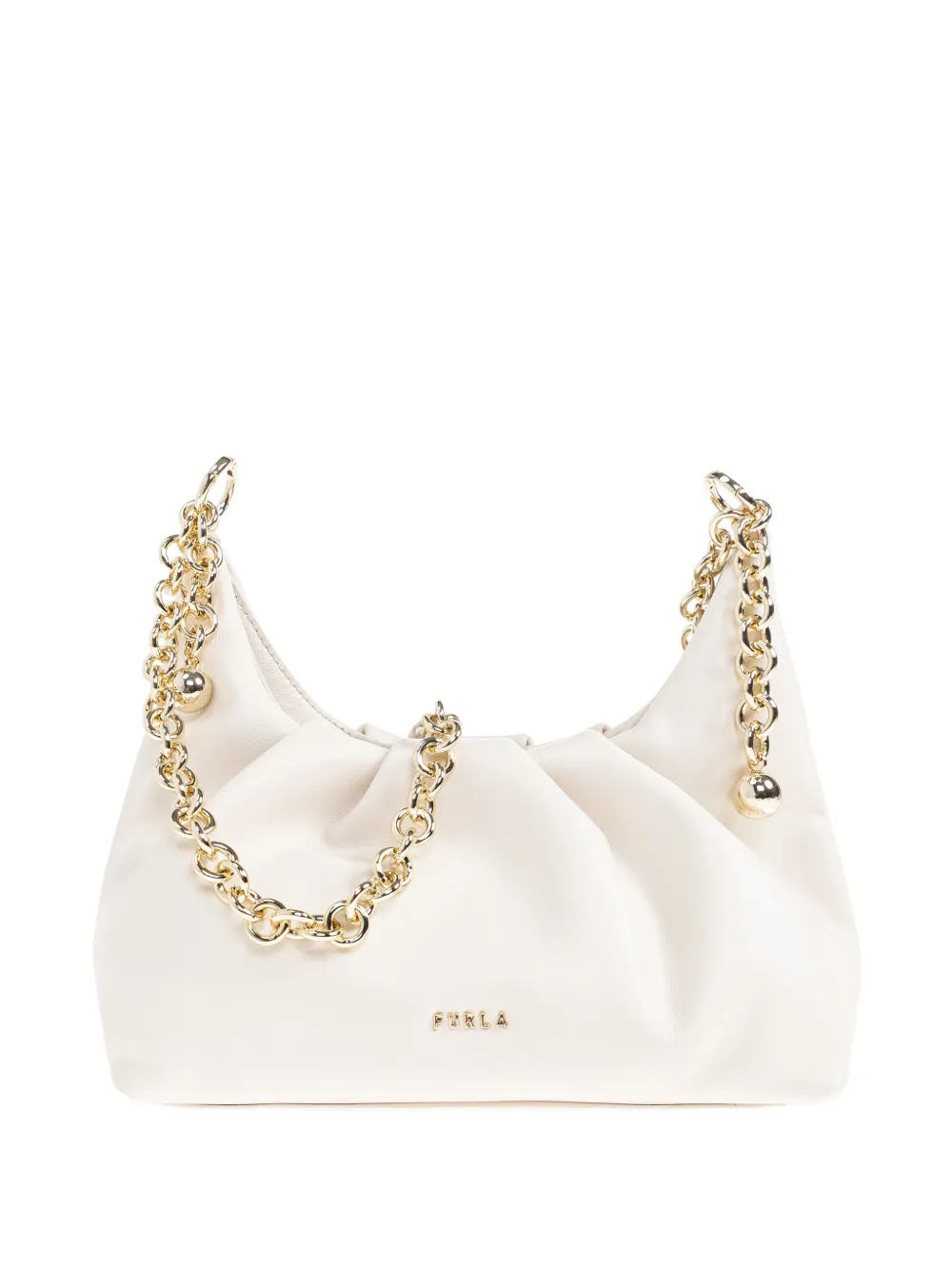 Furla Delia chain lambskin shoulder bag - Bianco