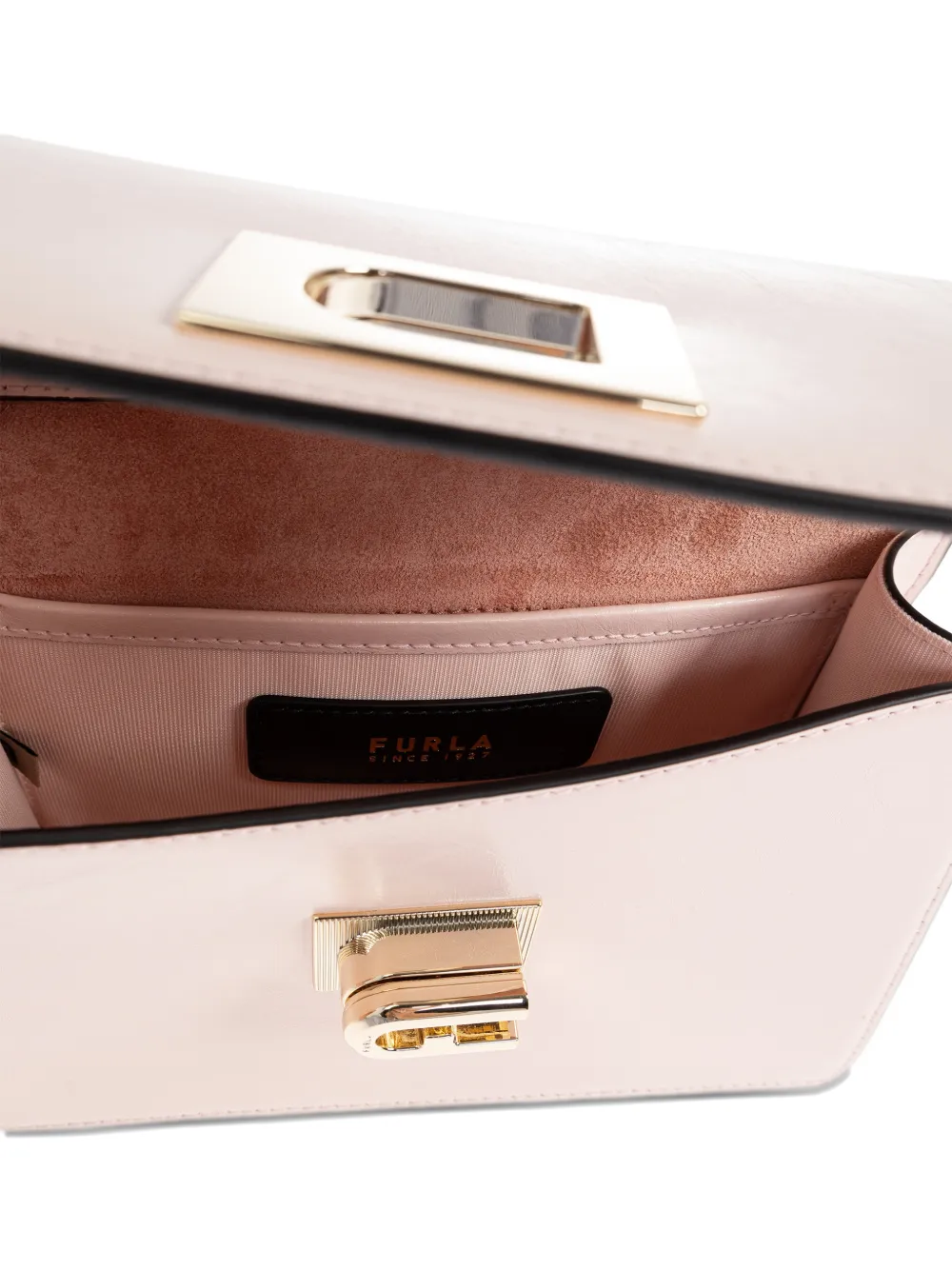 Furla Schoudertas met logogesp Roze