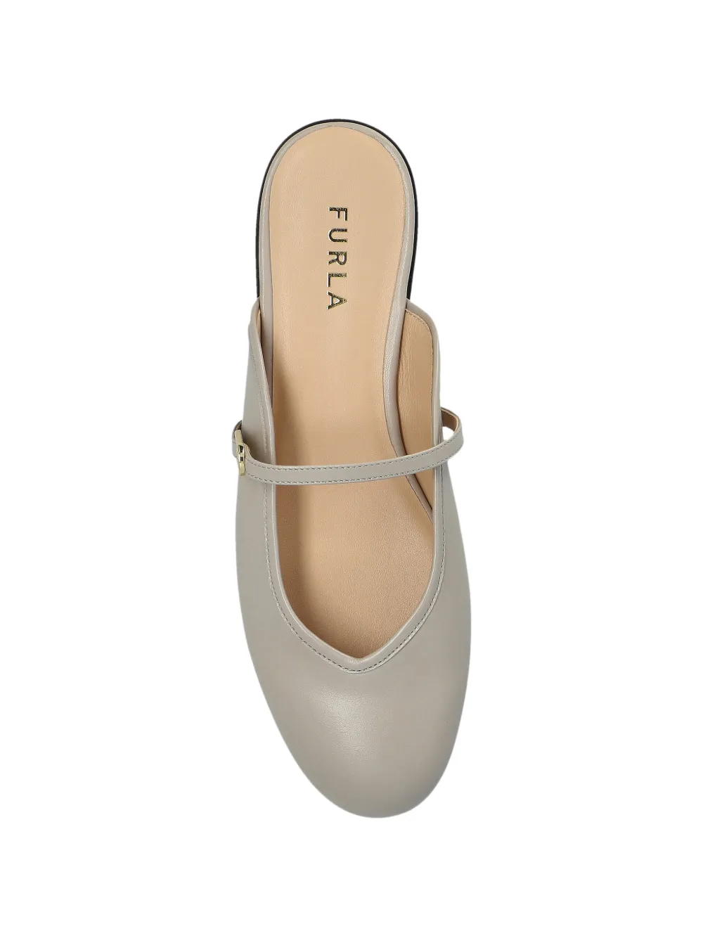 Furla Etoile strap-detail leather mules Grijs