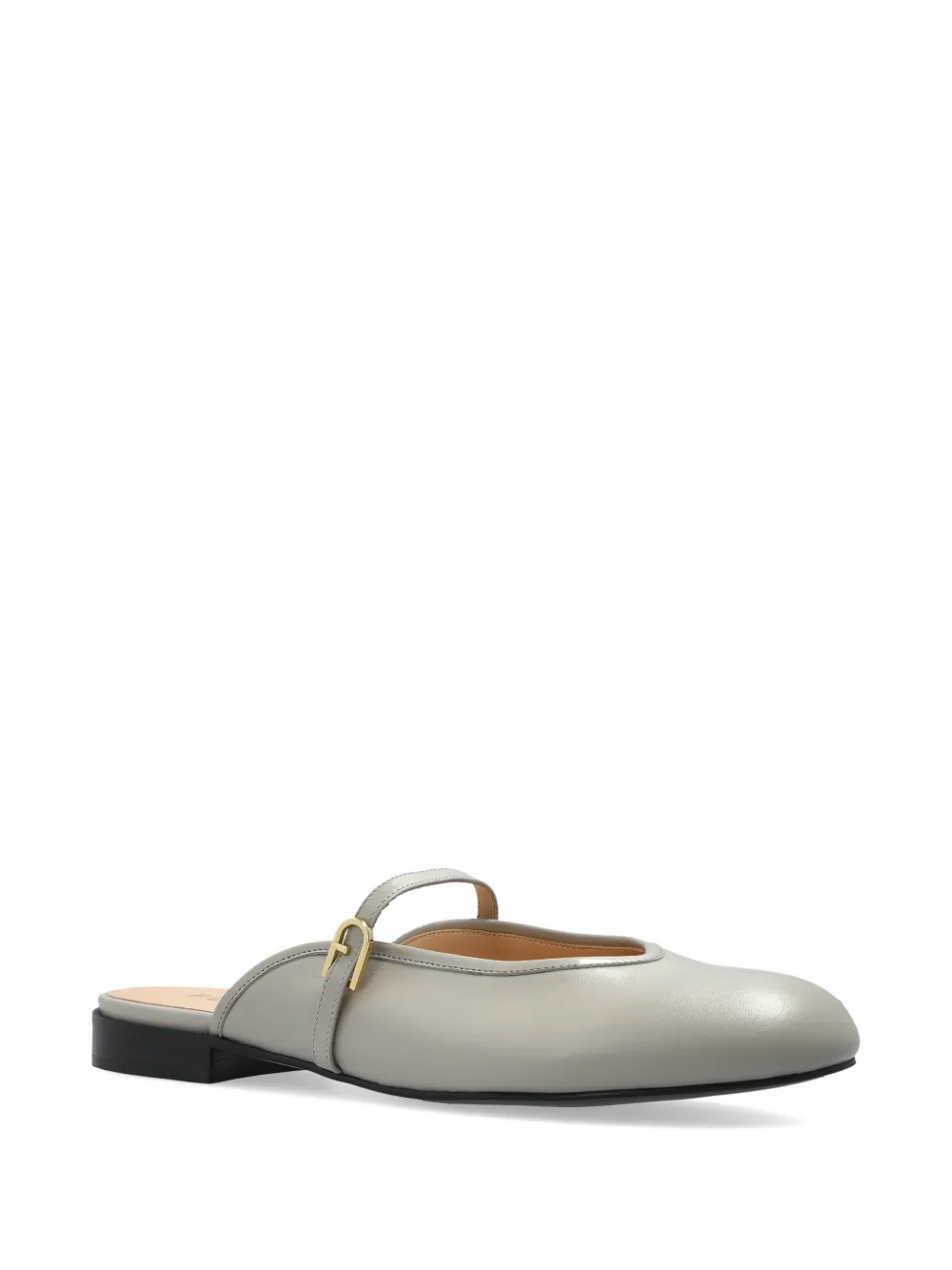 Furla Etoile strap-detail leather mules Grijs
