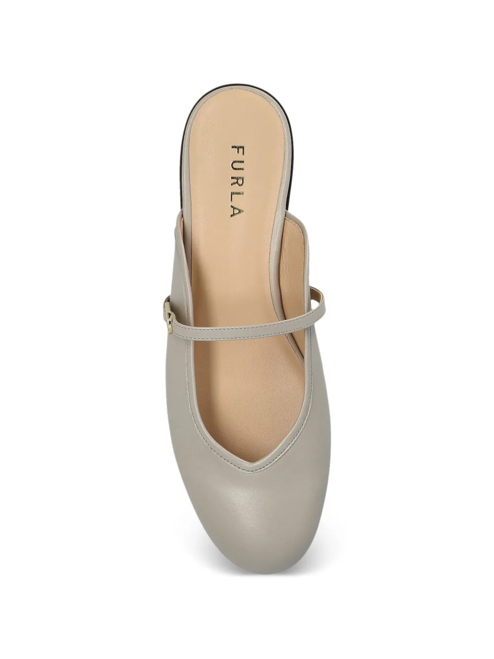  Furla Etoile Strap-detail Leather Mules - Grey 