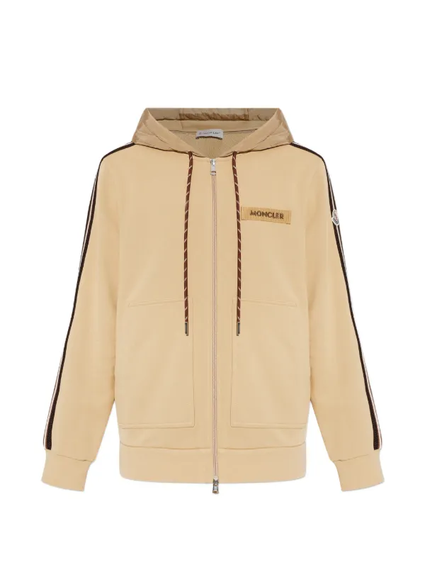 Moncler Moletom De Capuz Com Zíper e Logo | Neutro | FARFETCH BR