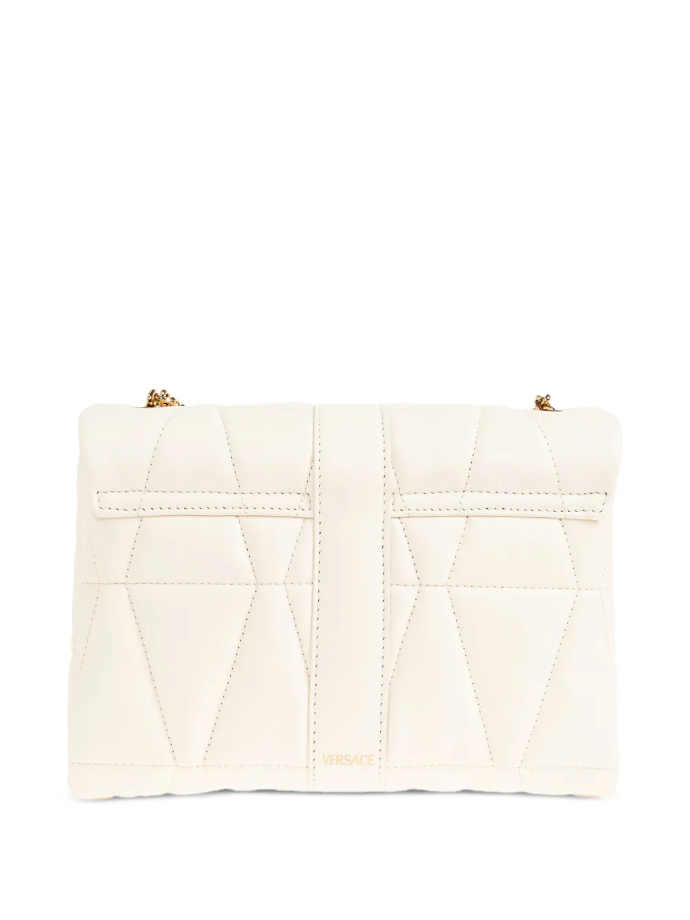  Versace Chain Leather Tote Bag - Neutrals 