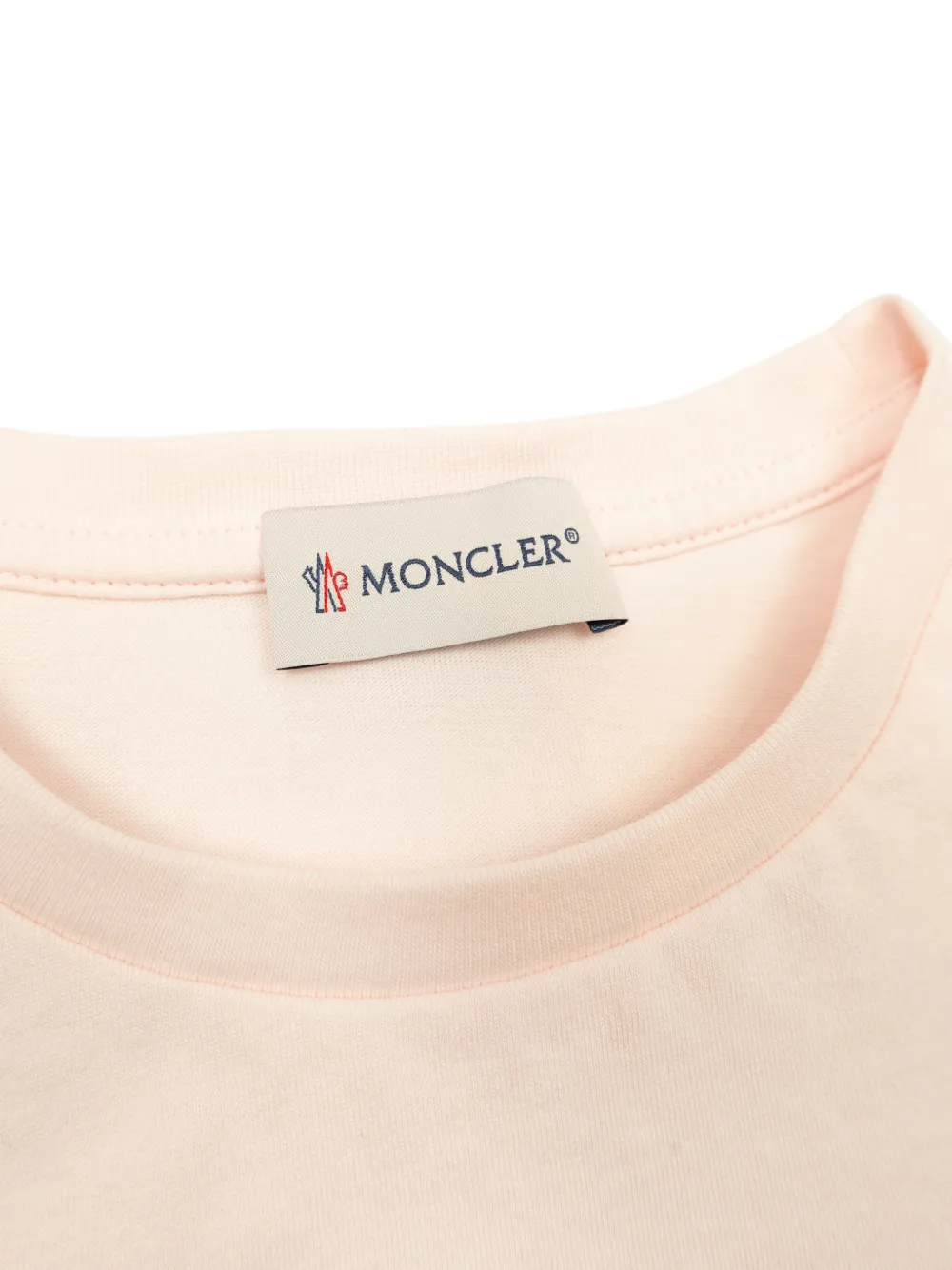 Moncler Enfant T-shirt met korte mouwen en bloemenprint Beige