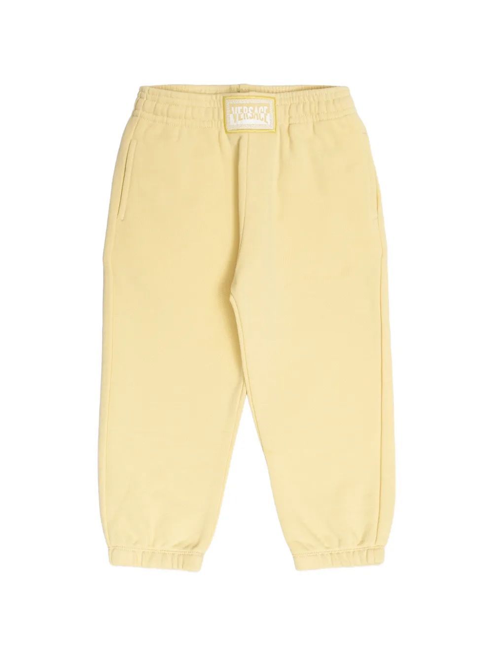 Versace Kids logo-patch trousers - Giallo