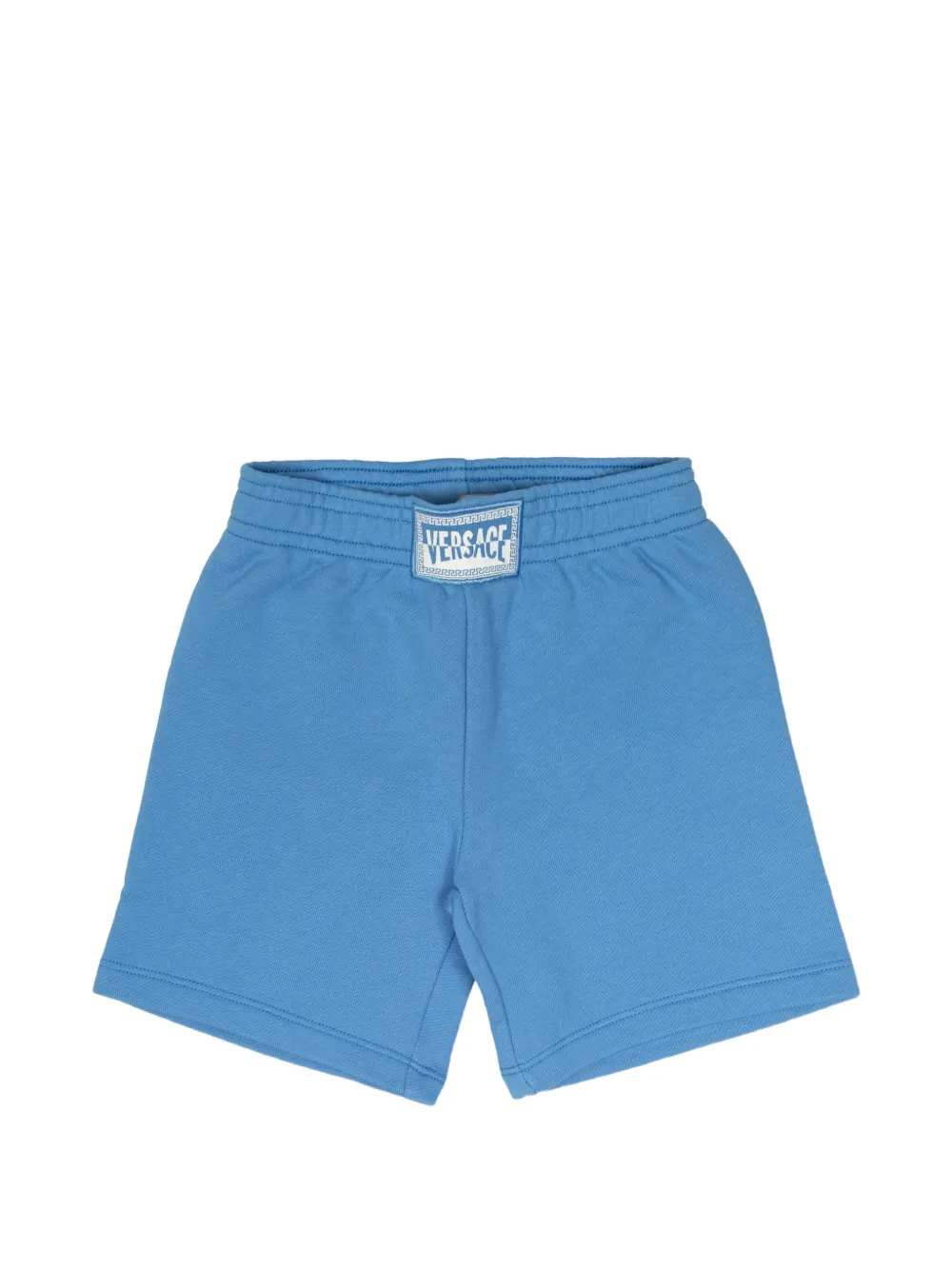 Versace Kids logo-patch shorts - Blu