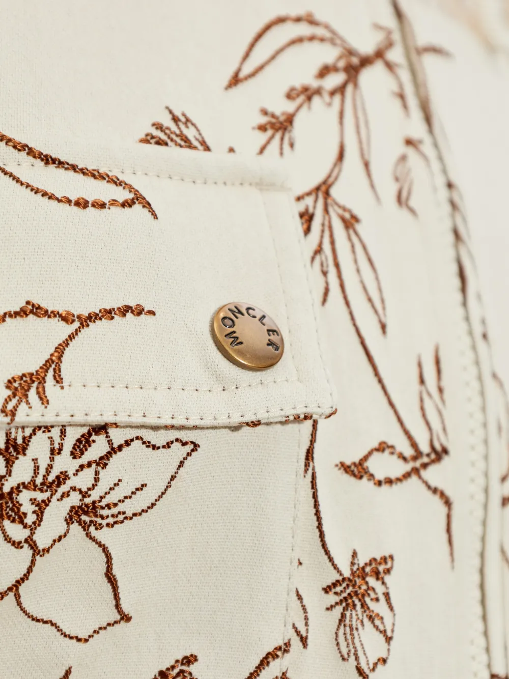 Moncler Nepeta jack met bloemenprint en capuchon Beige