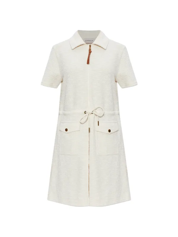 Moncler Bouclé Mini Dress in Neutrals