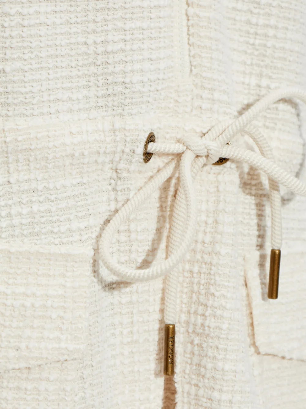Moncler Bouclé mini-jurk met trekkoordtaille Beige