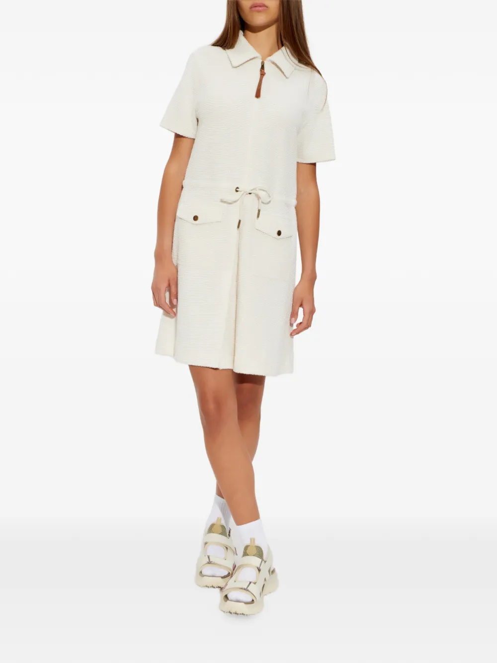  Moncler Bouclé Mini Dress - Neutrals 