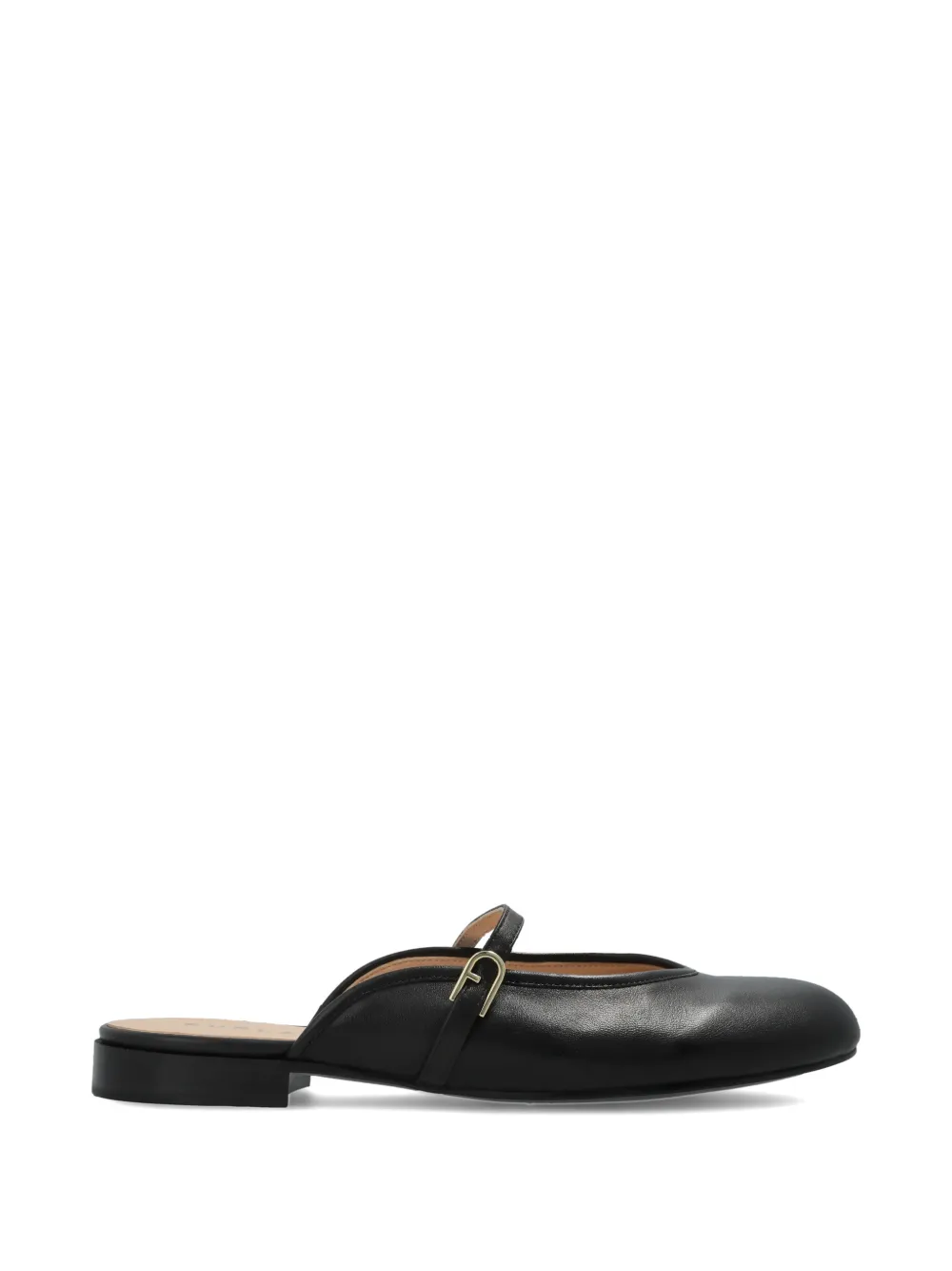 Furla Etoile strap-detail leather mules - Nero