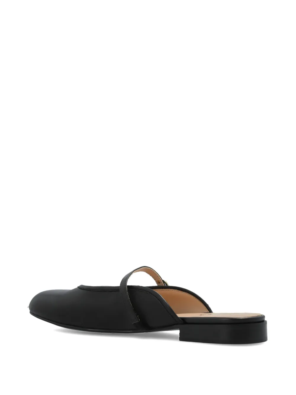 Furla Etoile strap-detail leather mules Zwart