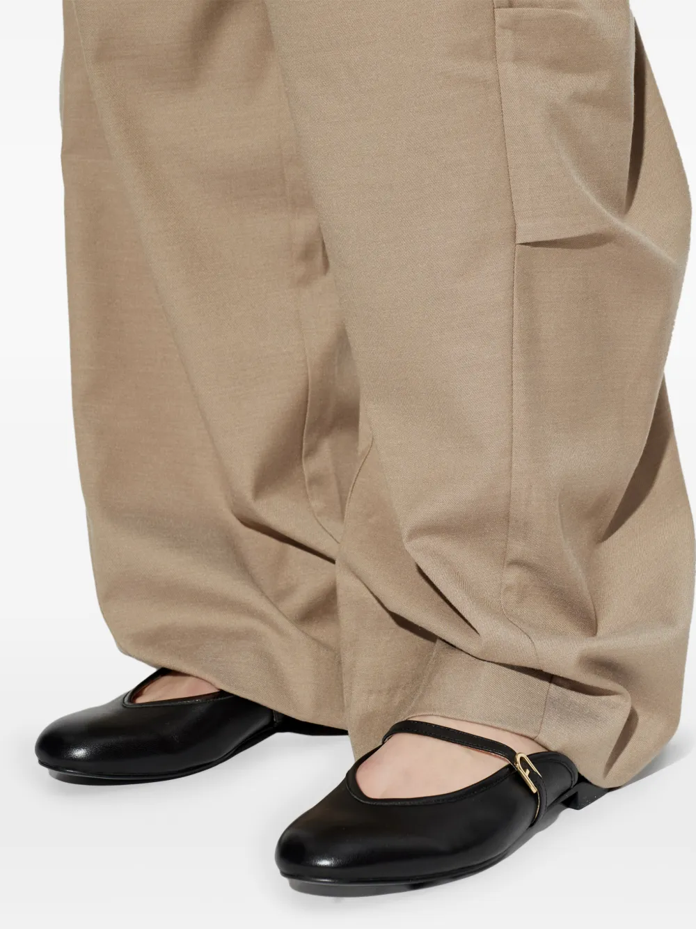 Furla Etoile strap-detail leather mules Zwart