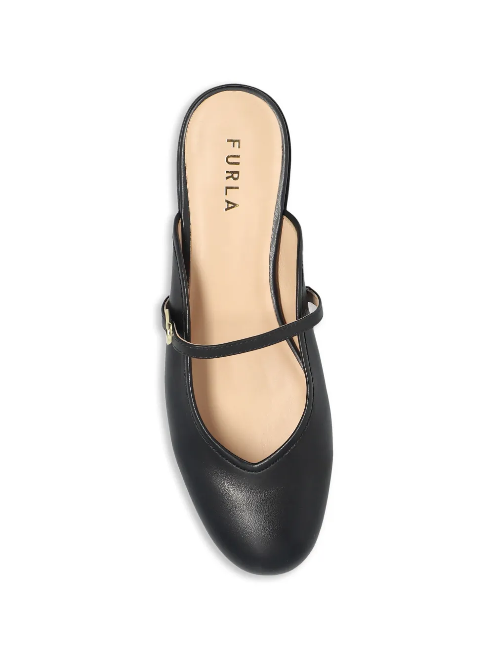  Furla Etoile Strap-detail Leather Mules - Black 