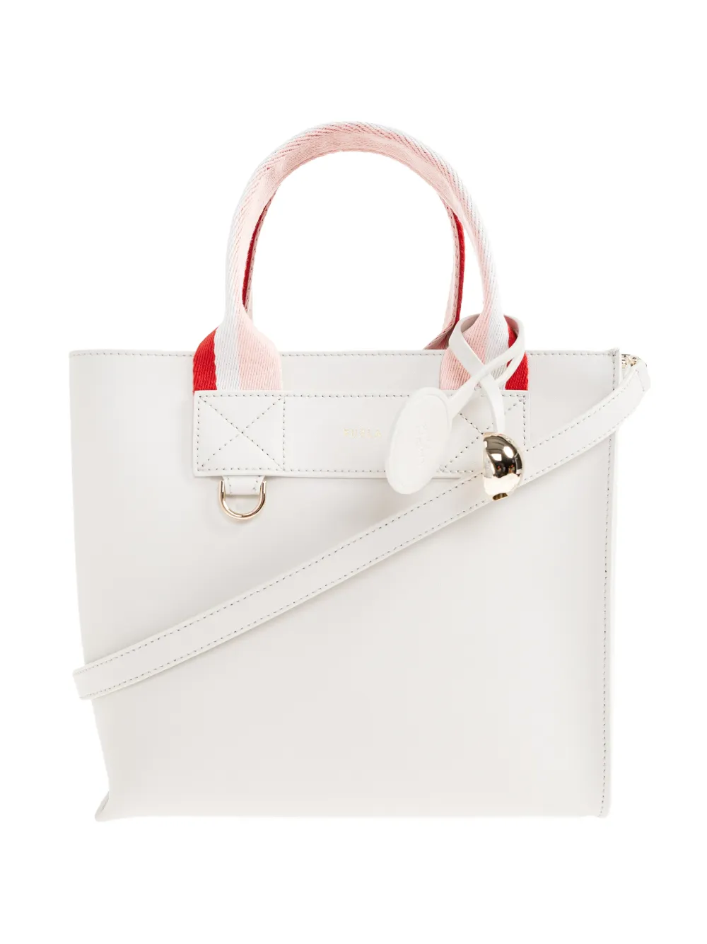 Furla striped handle tote bag - Bianco