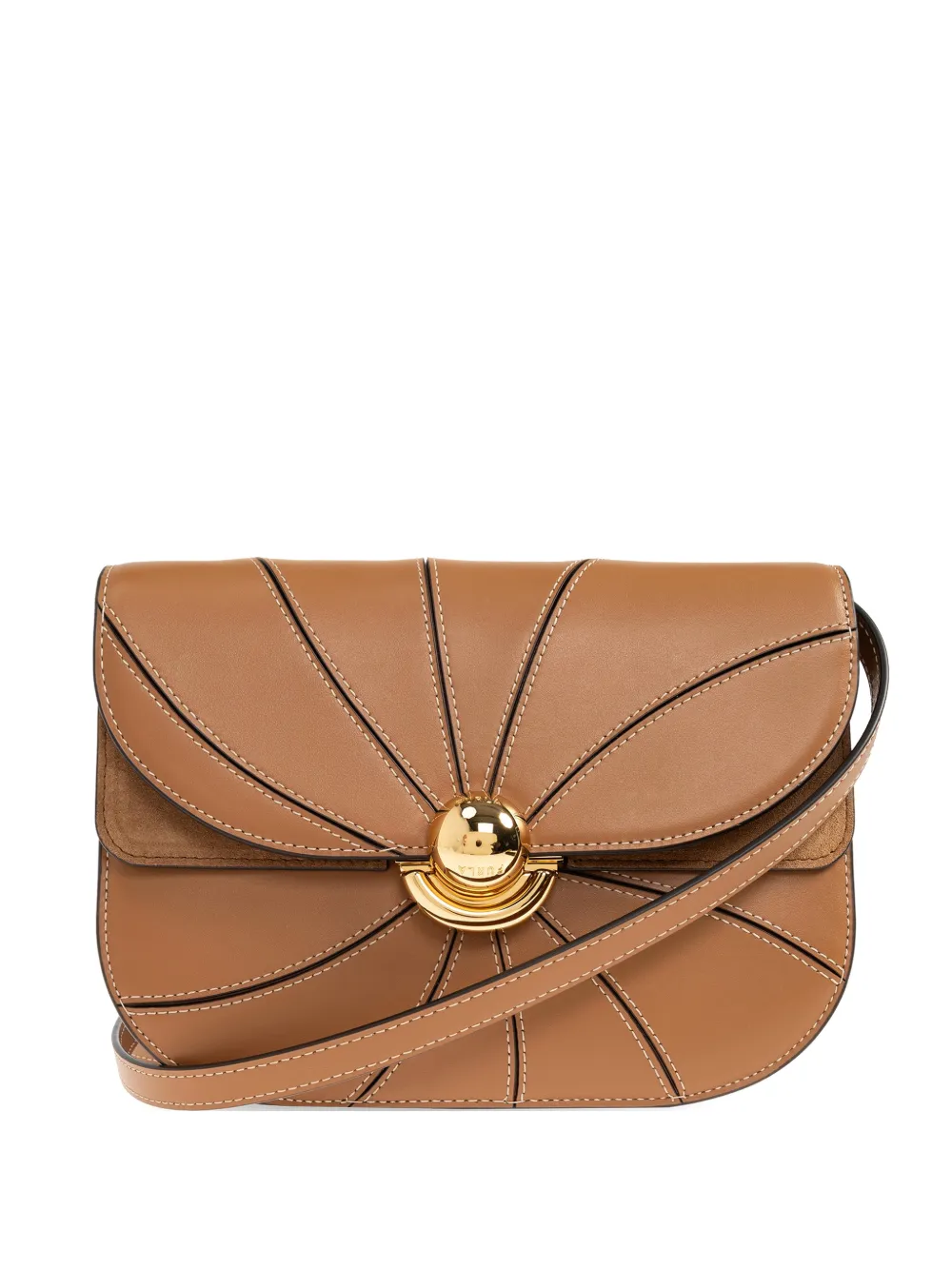 Furla Sfera topstitch turn-lock small shoulder bag - Marrone