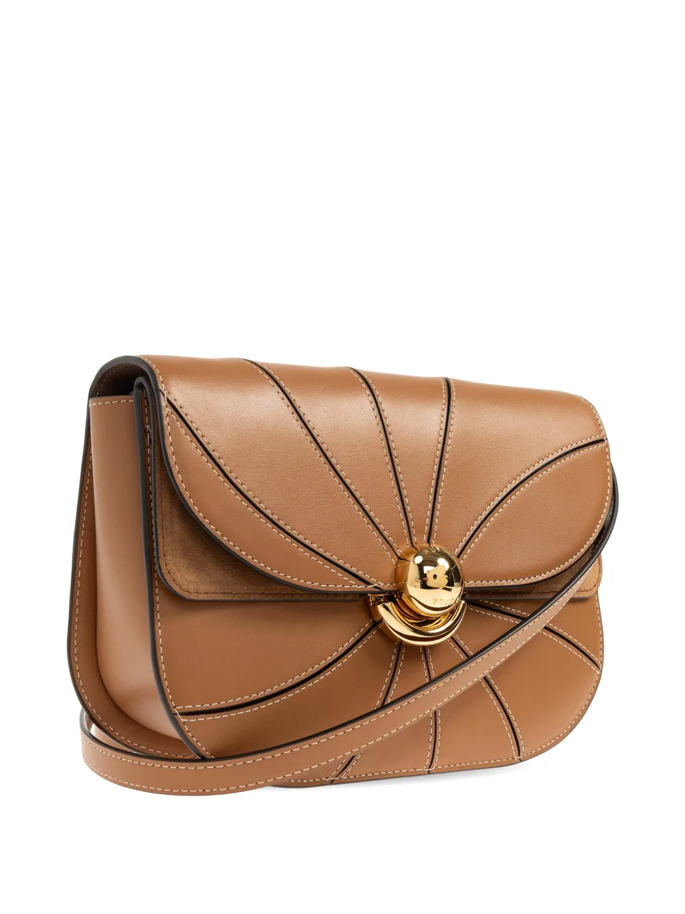 Furla Kleine Sfera schoudertas met draaislot en stiksels Bruin