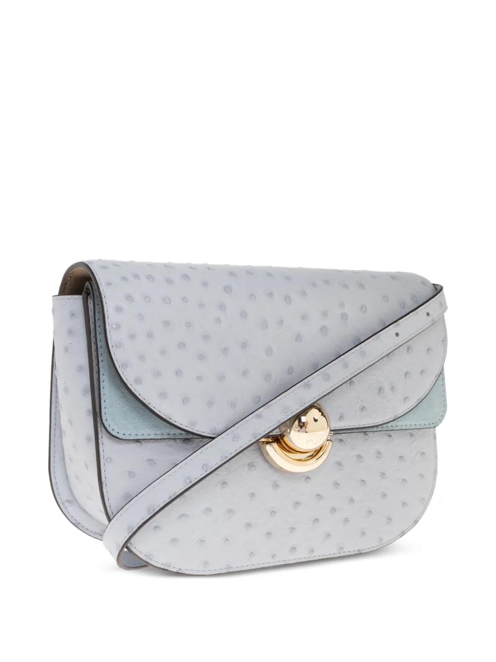 Furla Leren schoudertas met draaislot Blauw