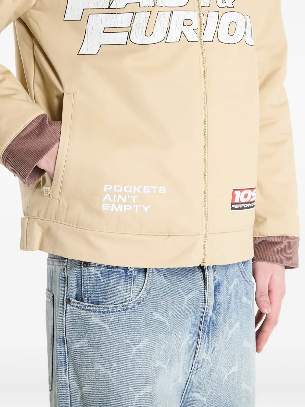 PUMA x Fast & Furious shirtjack met ribfluwelen kraag Beige