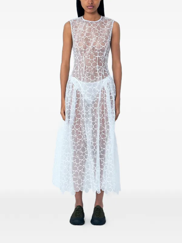 Cecilie Bahnsen フローラルレース ドレス | ホワイト | FARFETCH JP