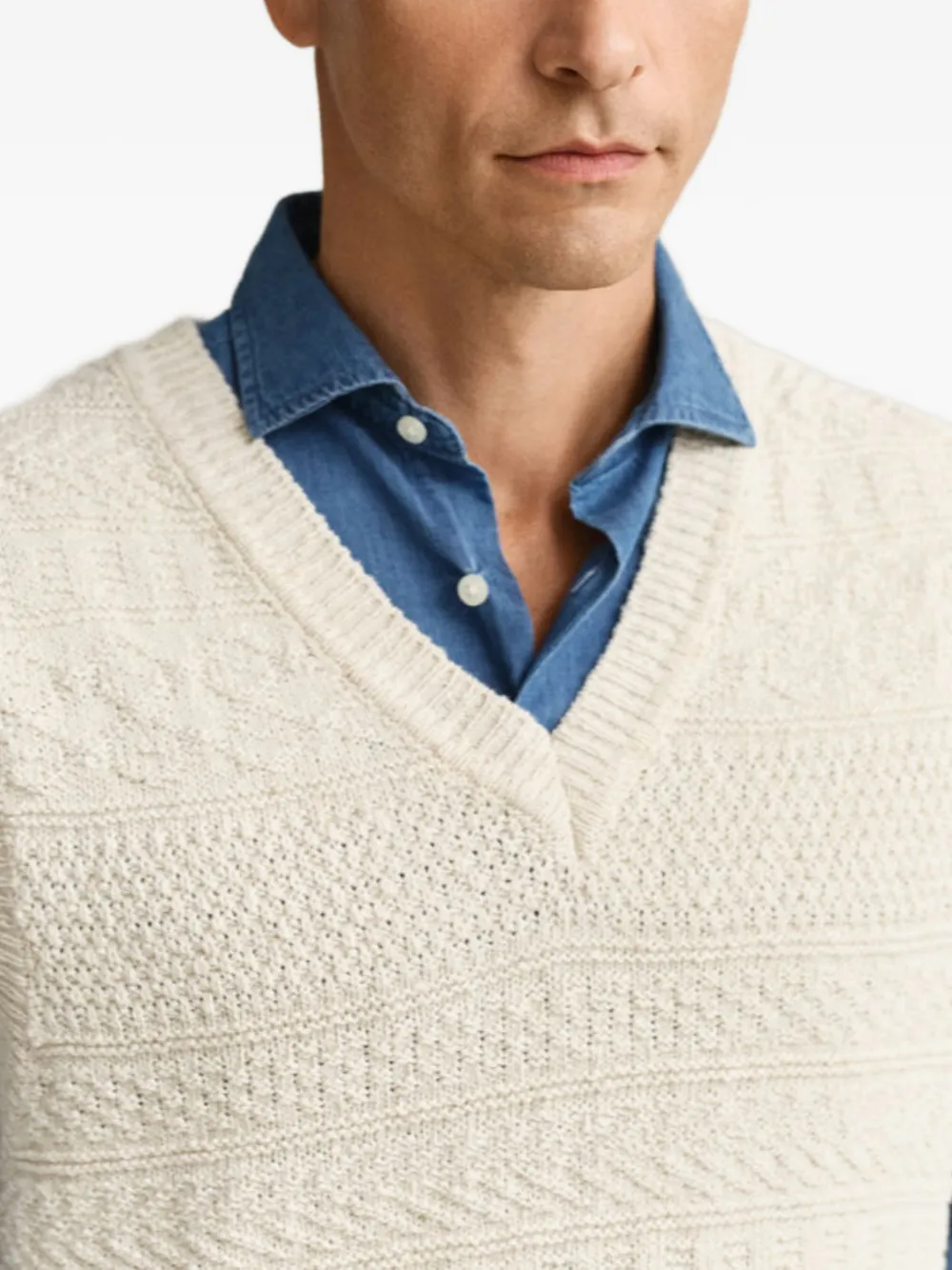 Gant Gebreide spencer met textuur Beige