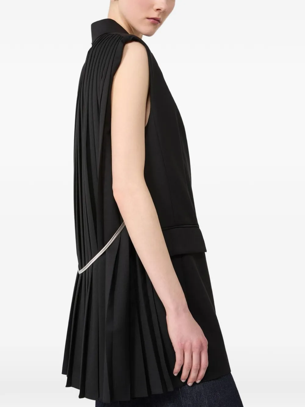  Max Mara Sleeveless Coat - Black 
