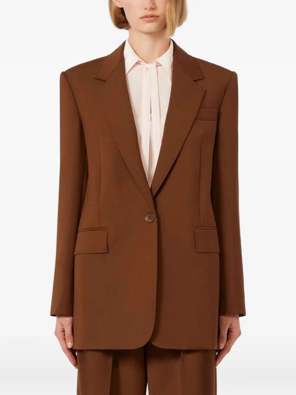  Max Mara Mstbalco Single-breasted Blazer - Brown 