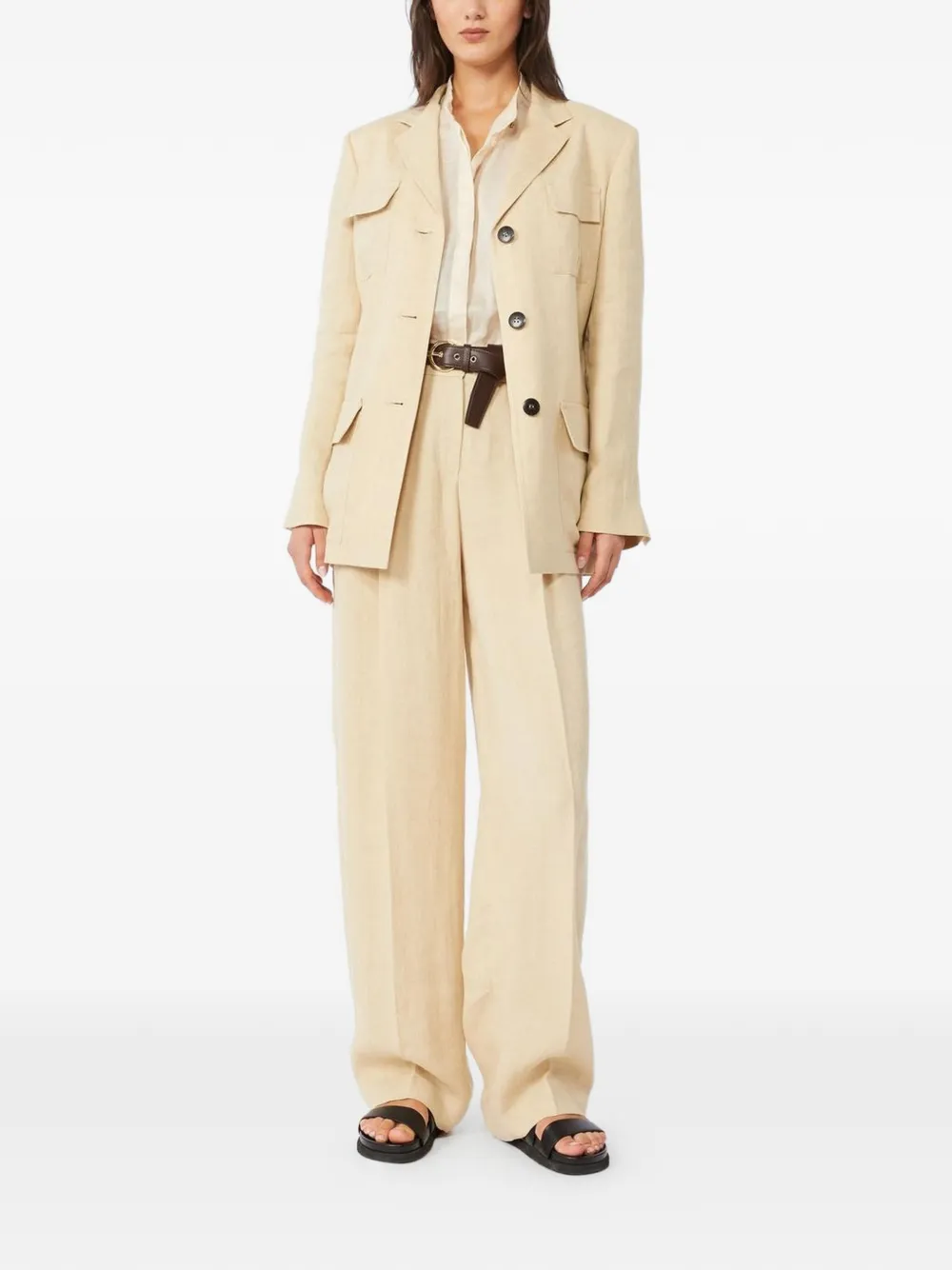 Max Mara Linnen broek Beige