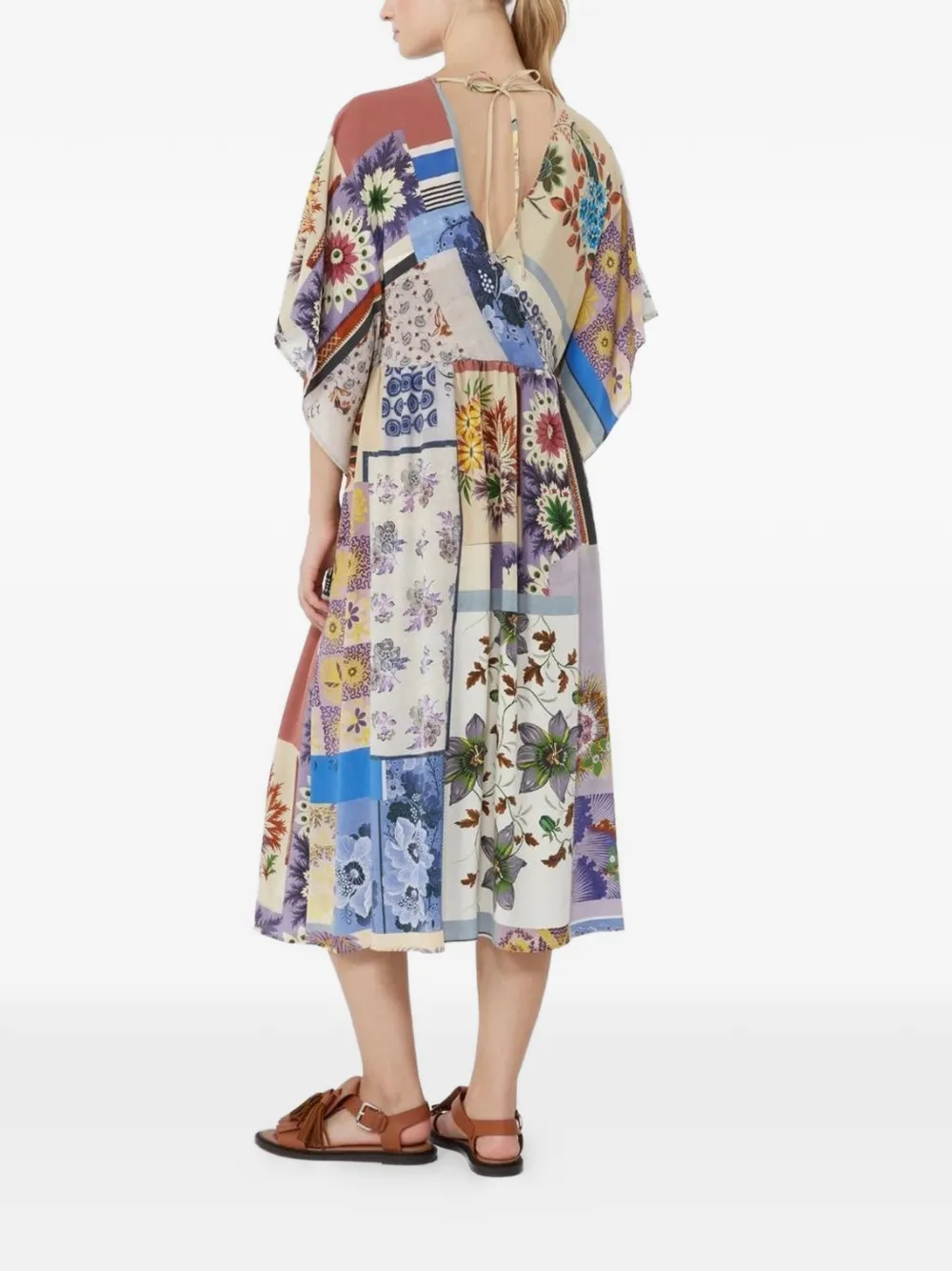 Weekend Max Mara Chine midi-jurk met patchwork Beige