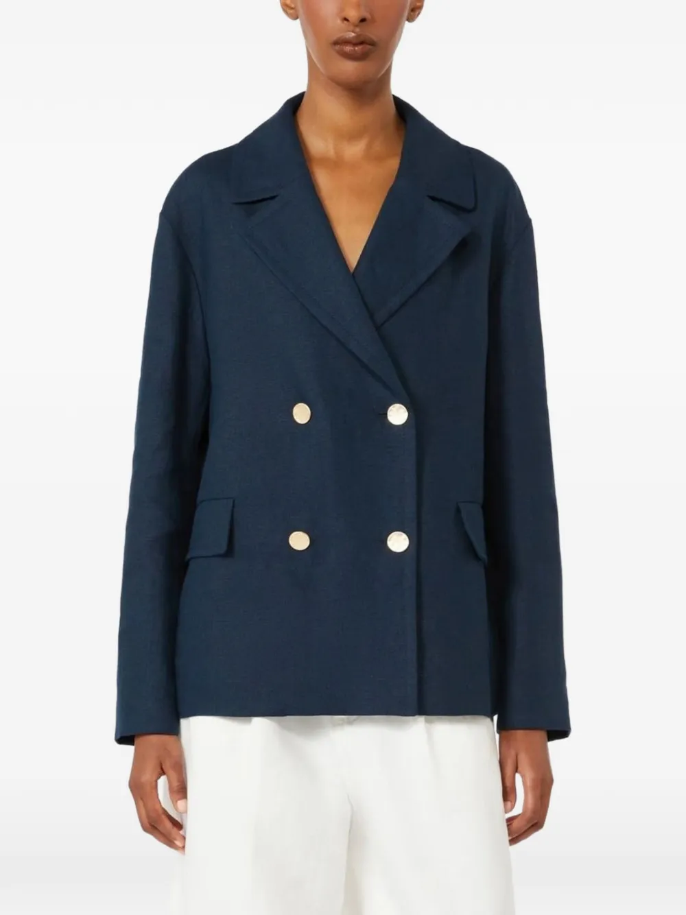'S Max Mara Blazer met dubbele rij knopen Blauw