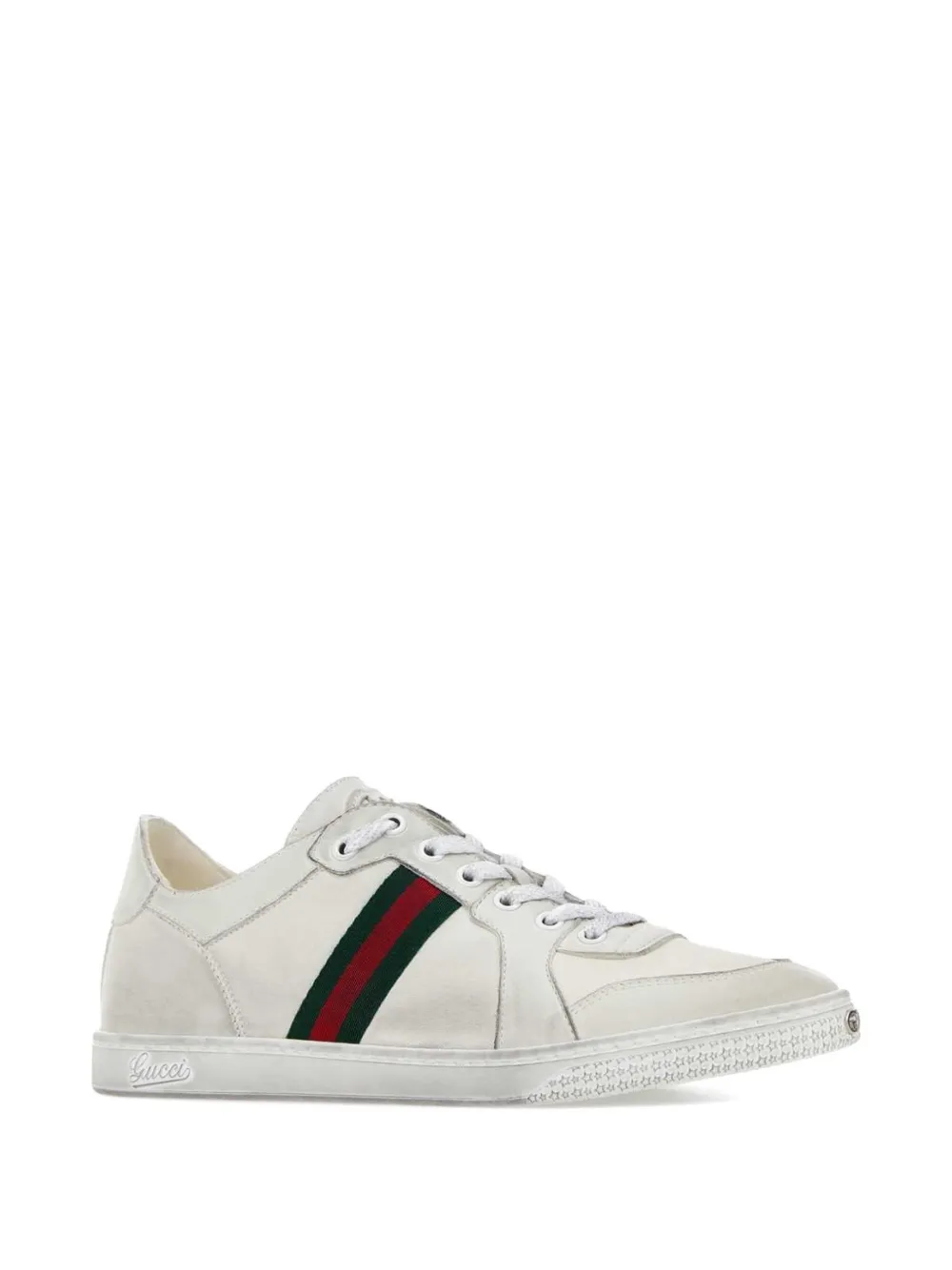 Gucci stripe-detail leather sneakers Wit