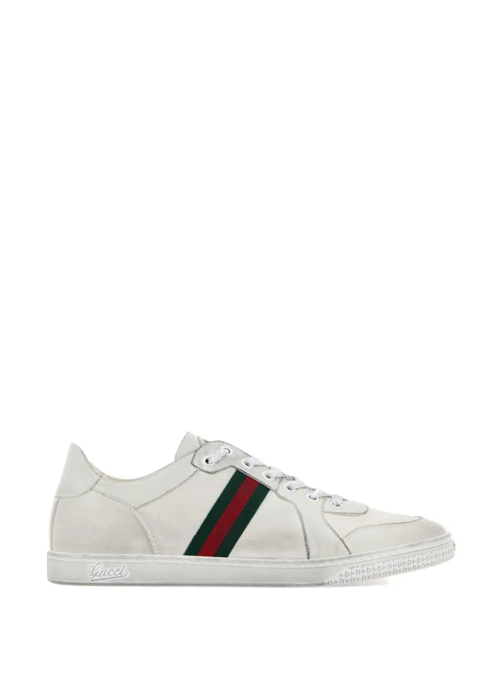 Gucci stripe-detail leather sneakers Wit
