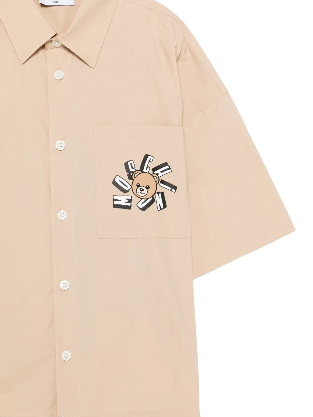 Moschino Kids Shirt met zak en print Beige