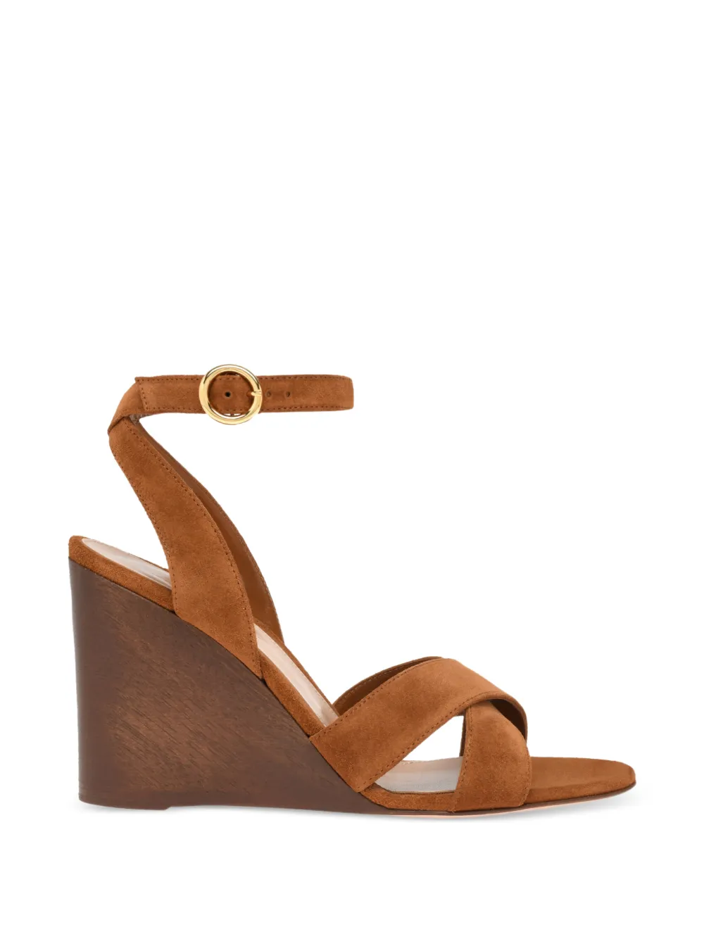 Gianvito Rossi Ines crossover-strap wedge sandals - Brown