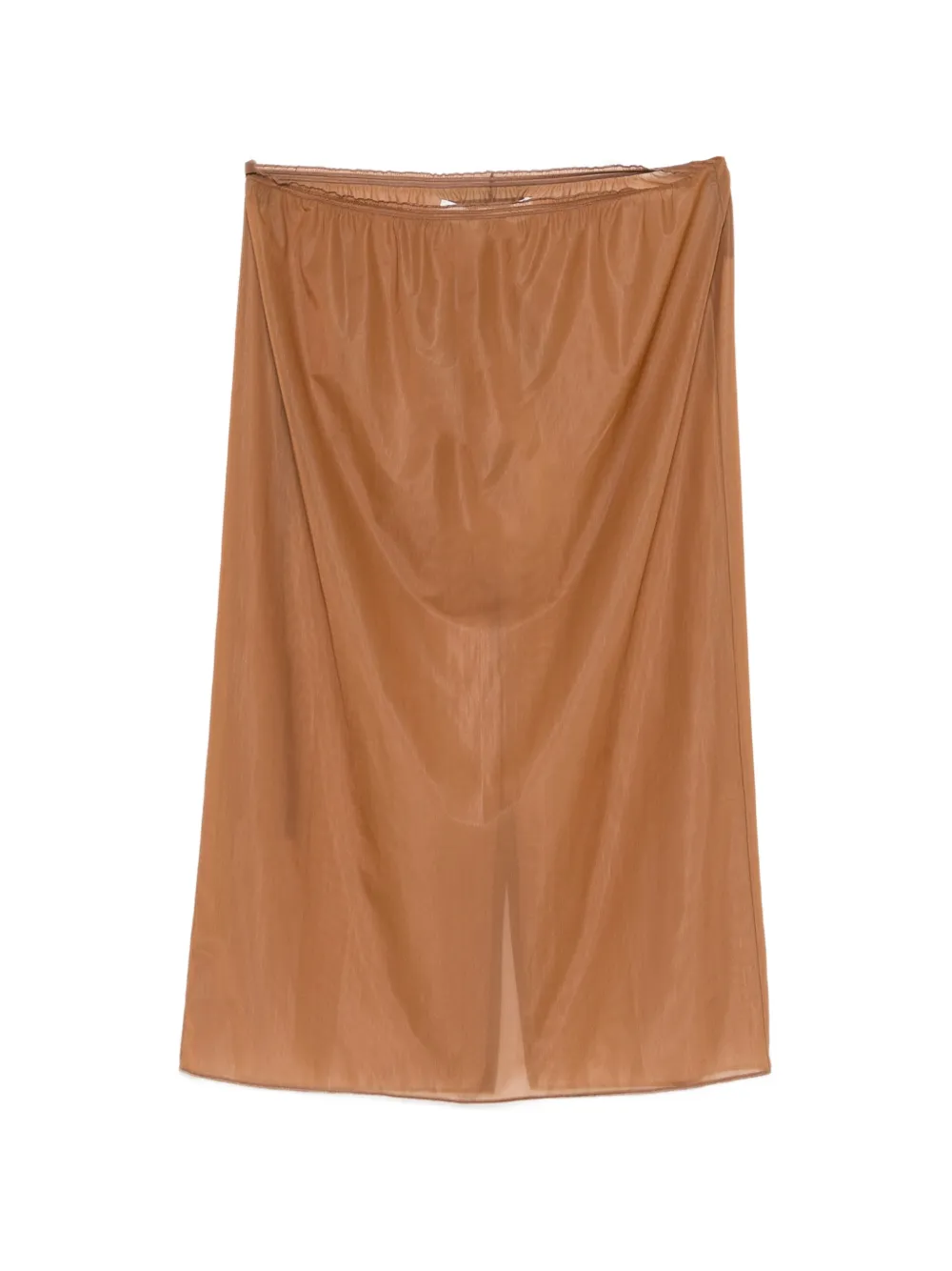 Carven sheer elasticated-waist midi skirt - Marrone