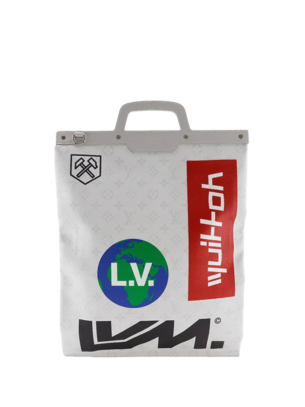 Louis Vuitton Pre-Owned 2019 Monogram Chalk Flat Tote satchel - Grigio