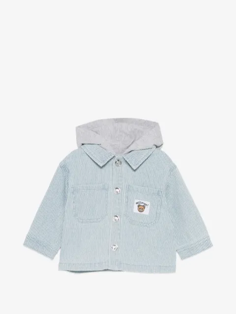 Moschino Kids hooded striped jacket
