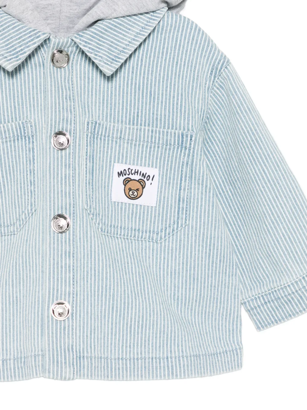 Moschino Kids Gestreept jack met capuchon Blauw