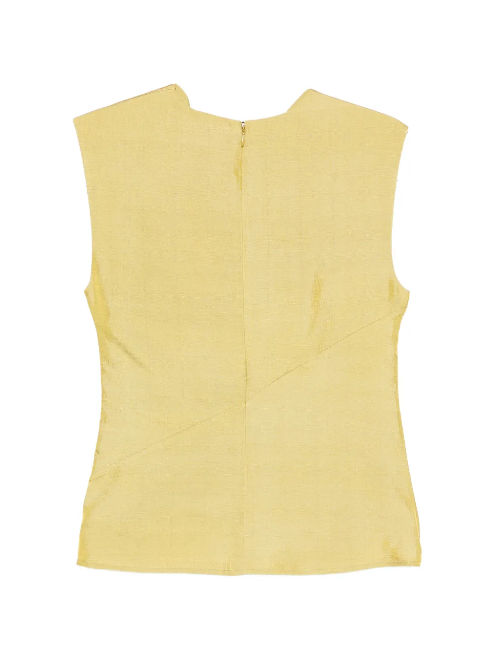 Soeur Eclat blouse met diepe ronde hals en ruches Geel