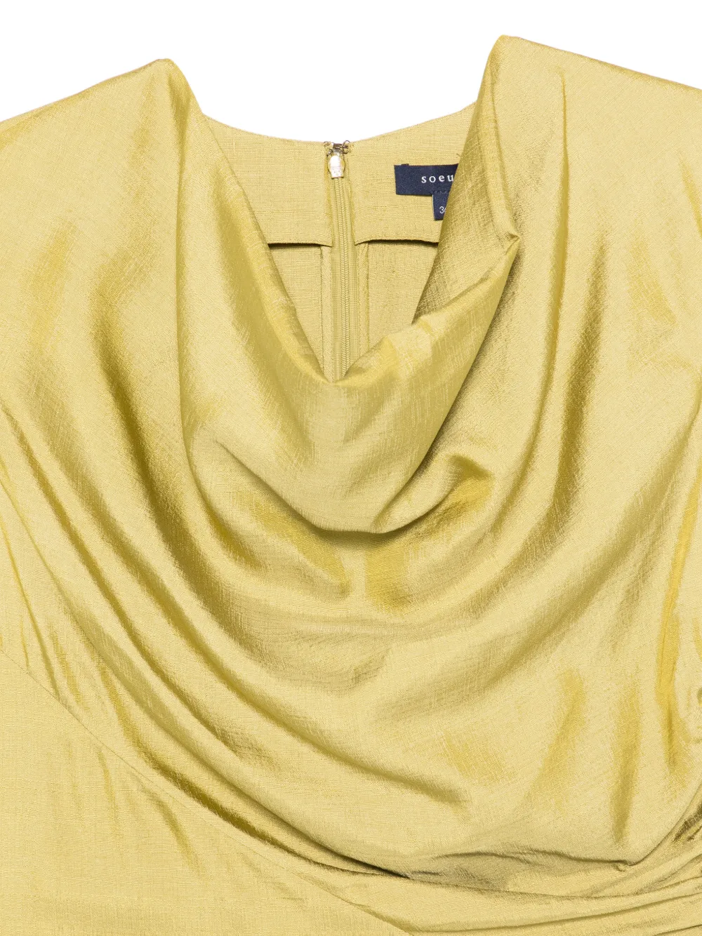 Soeur Eclat blouse met diepe ronde hals en ruches Geel