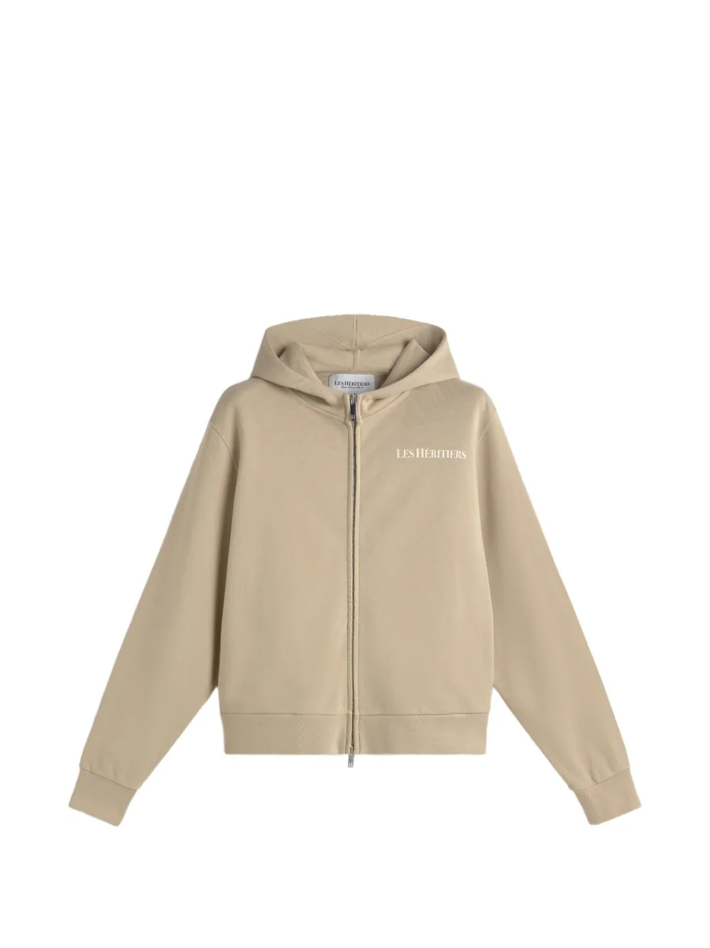 LES HÉRITIERS logo-detail zip-up hoodie - Toni neutri