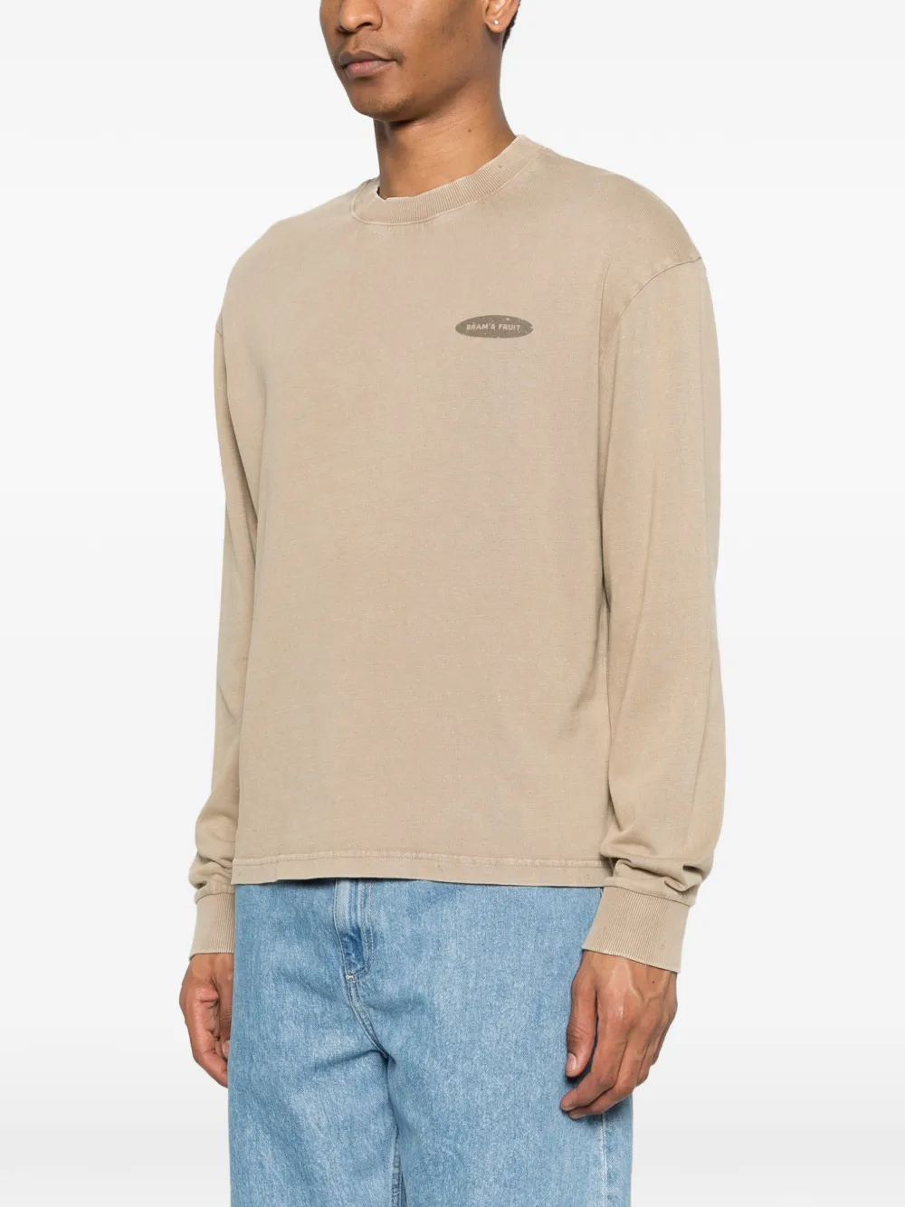  Bram’s Fruit Logo Detail Long Sleeve T-shirt - Neutrals 
