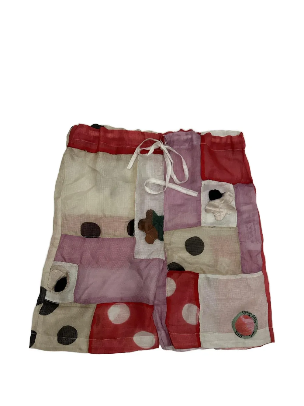 TIGRA TIGRA patchwork polka dot shorts - Pink