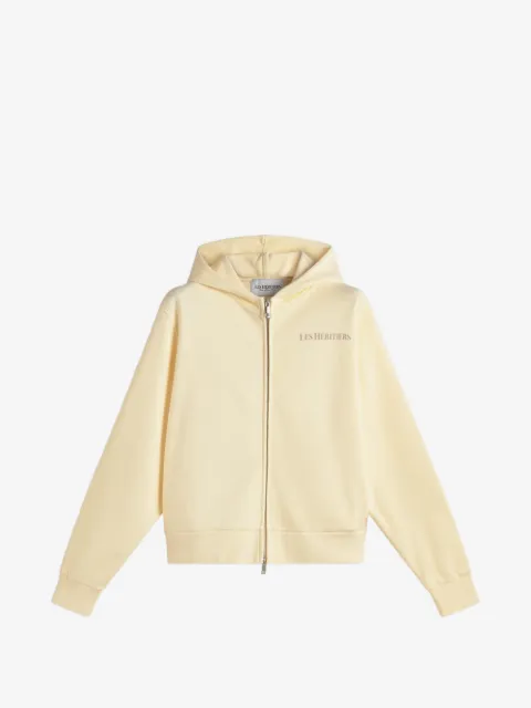 LES HÉRITIERS hoodie con cierre y detalle del logo