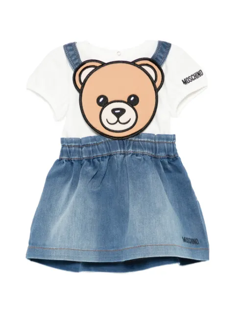 Moschino Kids blue denim skirt set